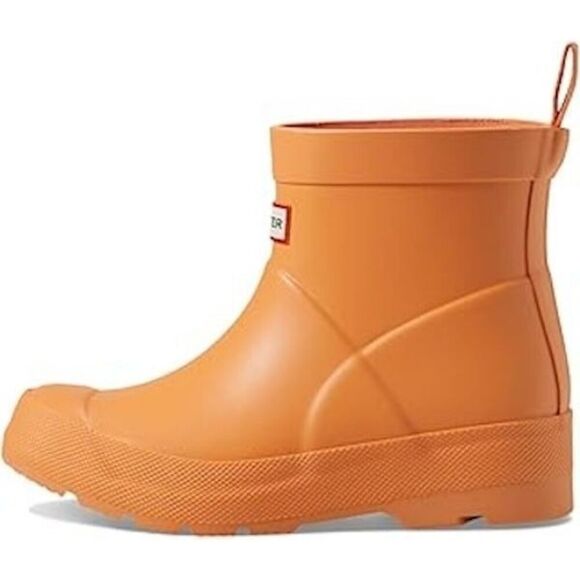 New Kids Hunter Original Play Orange Ankle Rain Rubber Boots Booties Size 2/3 - Picture 1 of 4